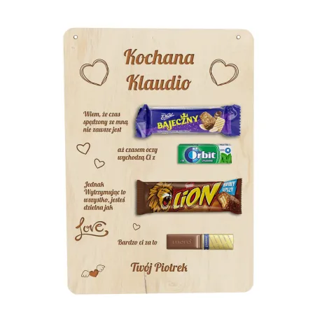 Prezent na Walentynki wyjątkowa Tabliczka na Batony